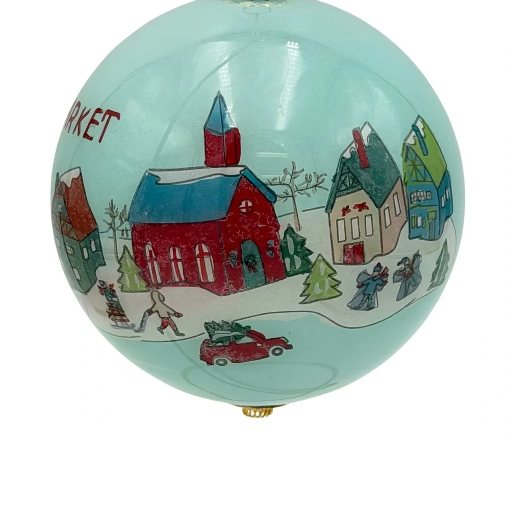 World Market 2021 Li Bien Glass Ornament Winter Ski Chalet Christmas Holiday New